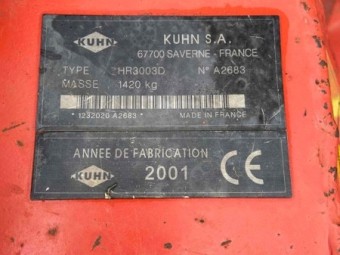 2001 Kuhn HR3003D Power Harrow