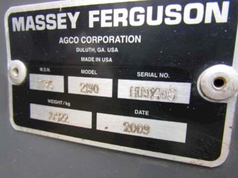 2009 Massey Ferguson 2190 Large Square Baler