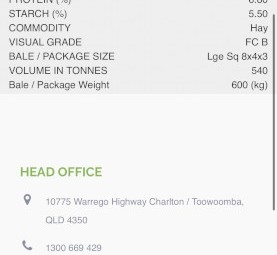 Oaten hay. Shed face bales.