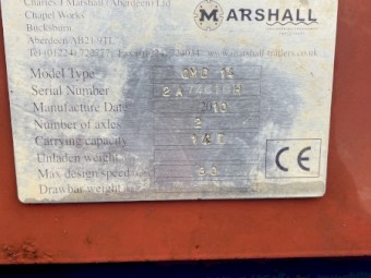 Marshall heavy duty 14 ton tipping trailer