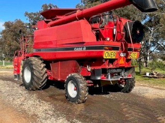 1999 Case IH 2388 Header with 1042 30ft Draper Front with Cross Auger