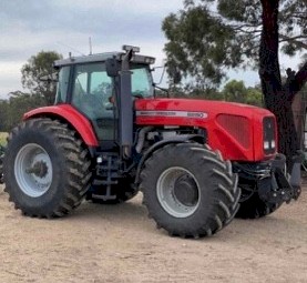 2002 Massey Ferguson 8280 with Fella Triple Mowers