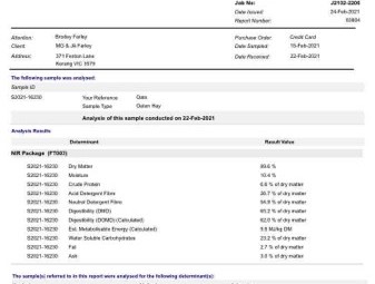 Oaten hay baled in 2020 with small 8mm rain event on it Rolls are 4'6