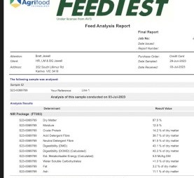 67mt Clover and Pasture Hay 550kg 8x4x3 Bales