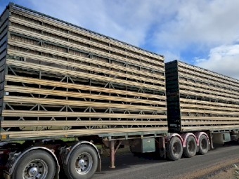 Byrne 4x2 B Double stock crates 